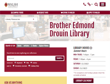 Tablet Screenshot of library.walsh.edu